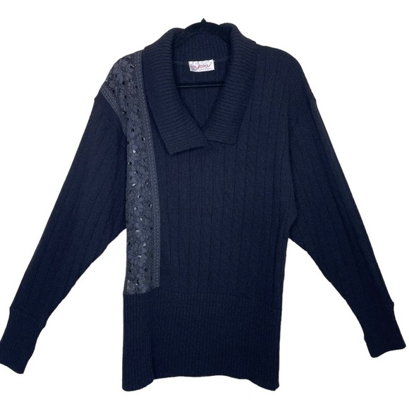 Byblos VTG 80s Wool Angora Sweater Mini Dress 38 IT 0-2 US - Picture 1 of 7